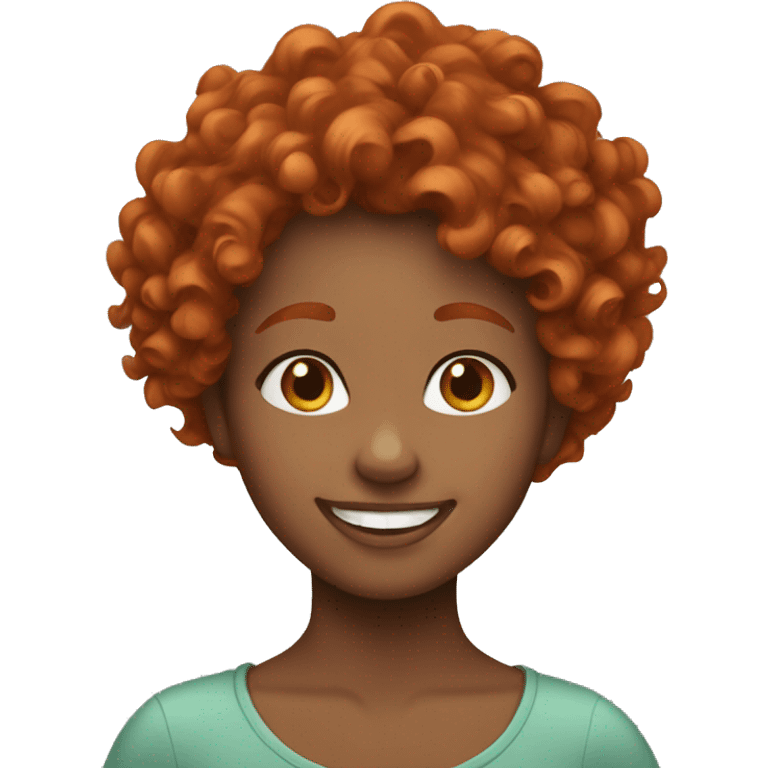 Happy Redhead curly girl  emoji