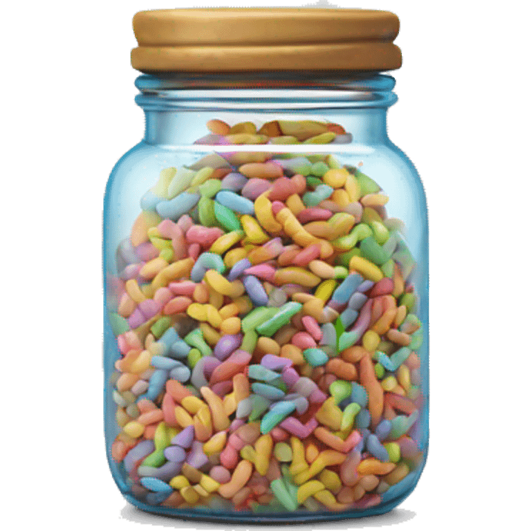 Rainbow Sprinkles in a jar emoji