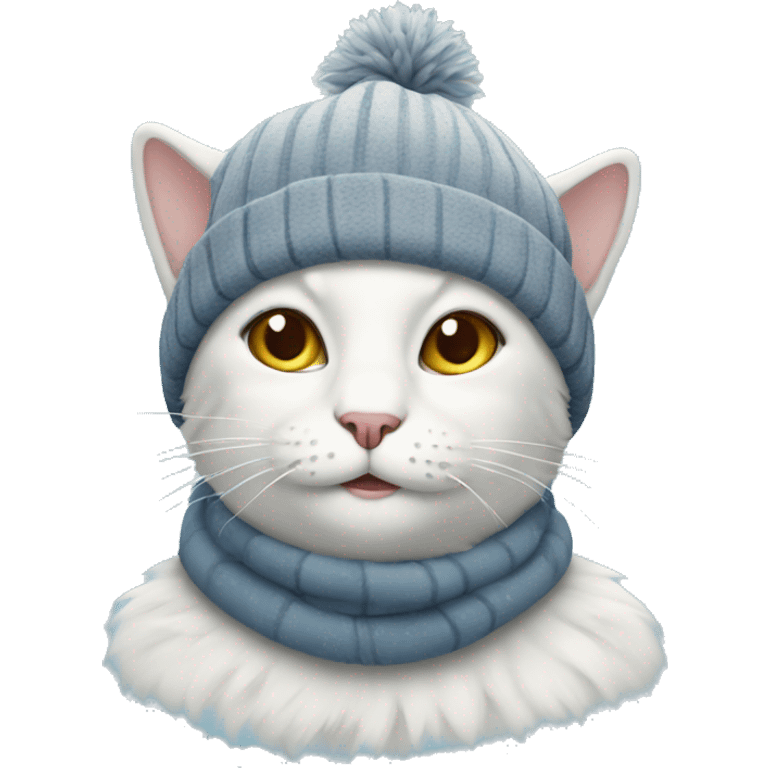 Winter cat with hat  emoji