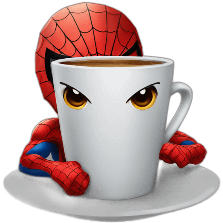 Spiderman drinking coffee emoji