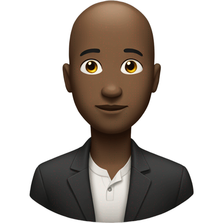 Black fat bald head man  emoji