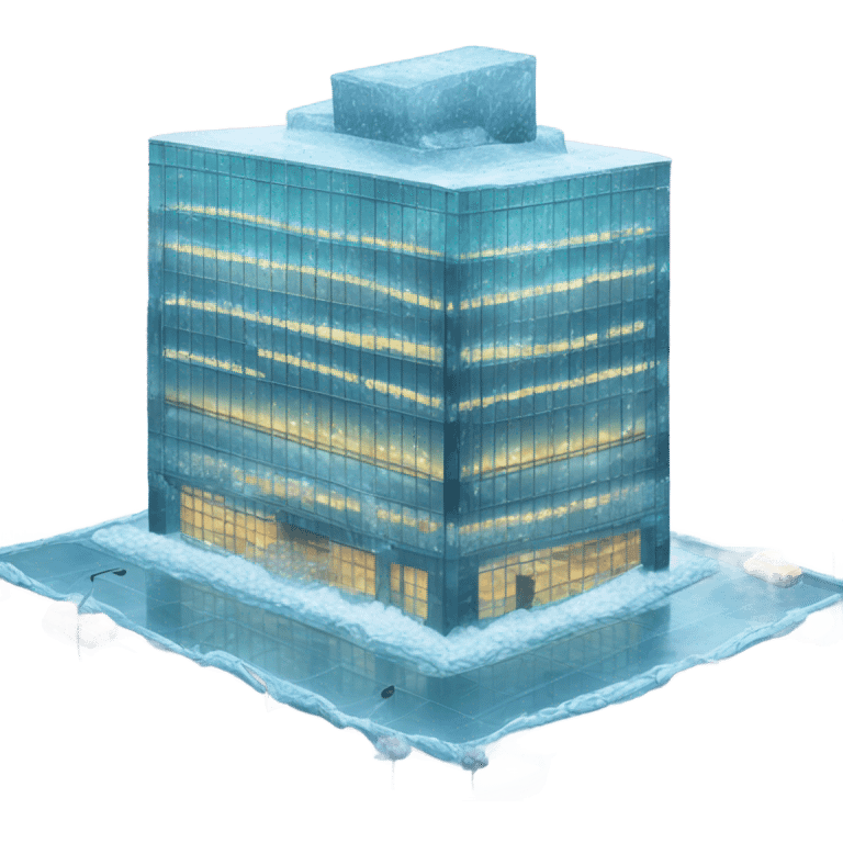 Office building covered in ice in san francisco emoji