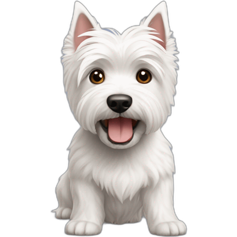 Perro westie boca abierta emoji