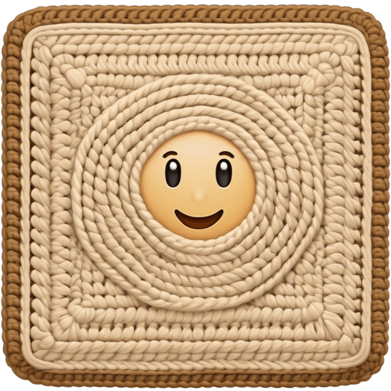 crocheted beige blanket emoji