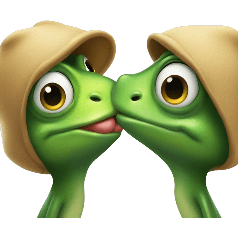 2 Cute frog kiss emoji