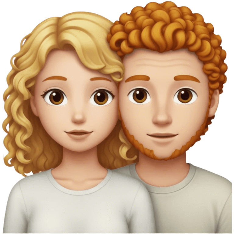 BLONDE GIRL WITH STRAIGHT HAIR and BOYFRIEND WITH GINGER CURLY HAIR  emoji