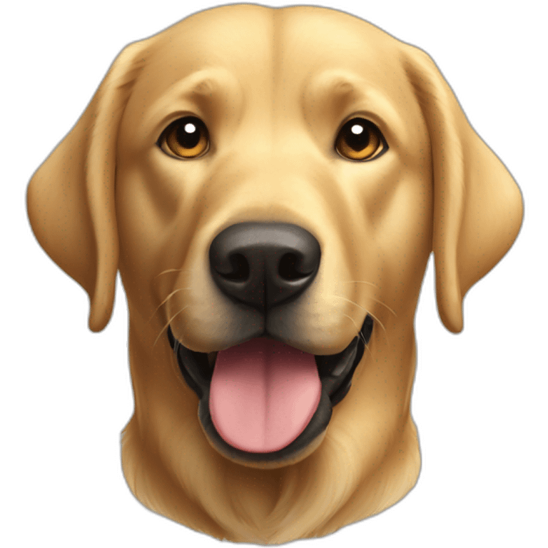 A black labrador with a golden retriever emoji