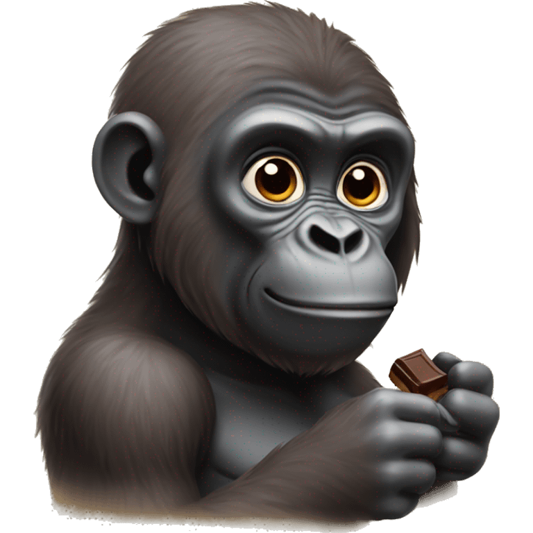 Gorillas eating chocolate emoji