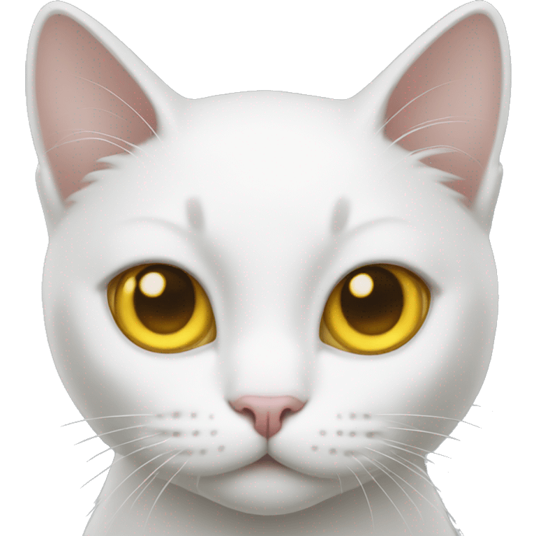 white cat yellow eyes emoji