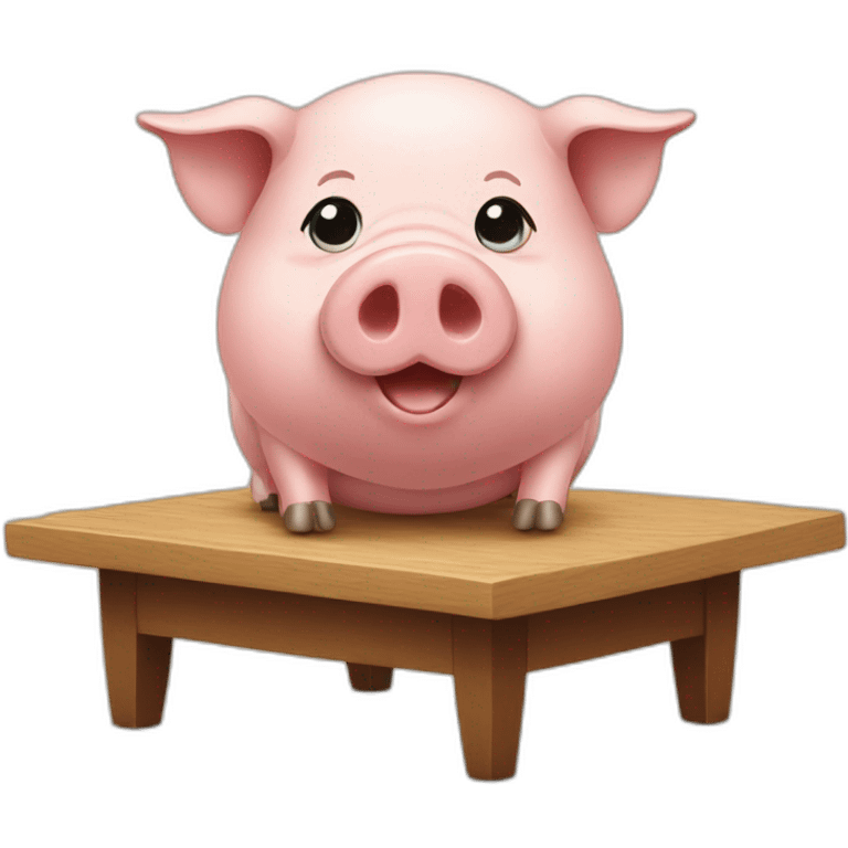 pig on a table emoji