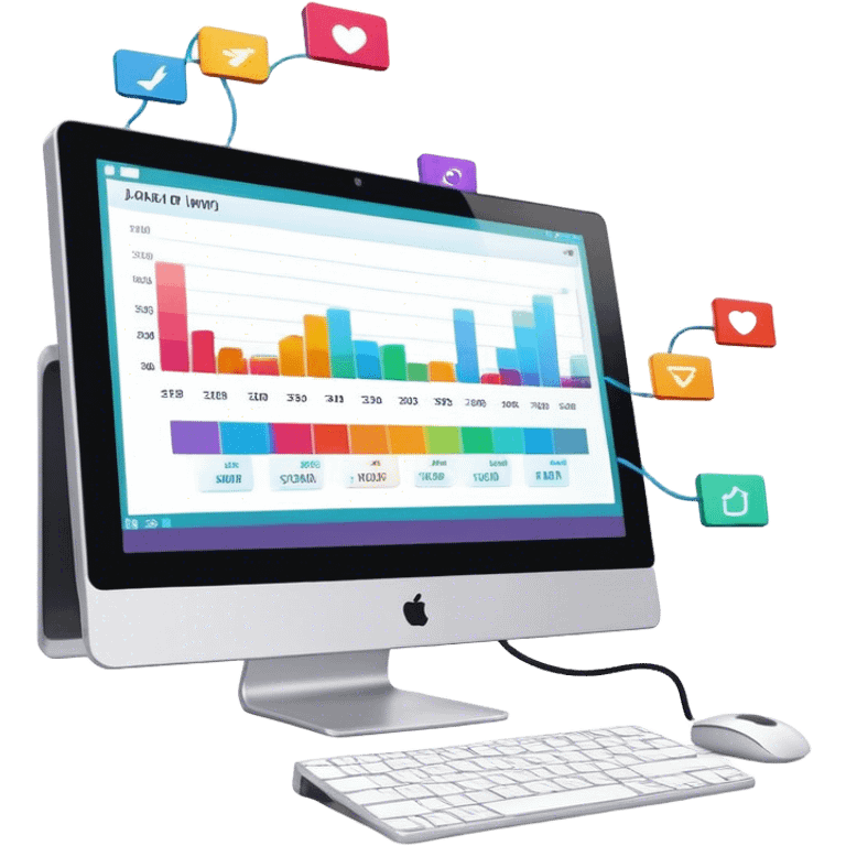 Create an emoji for animation and motion design. Show a computer monitor displaying moving cartoon creation process, with a timeline, keyframes, and motion effects. Use modern, vibrant colors. No emojis or smiley faces. Transparent background. emoji