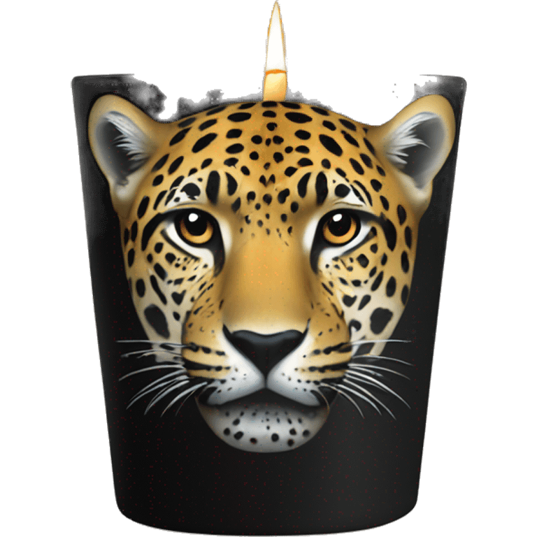 jaguar print candle- dark  emoji