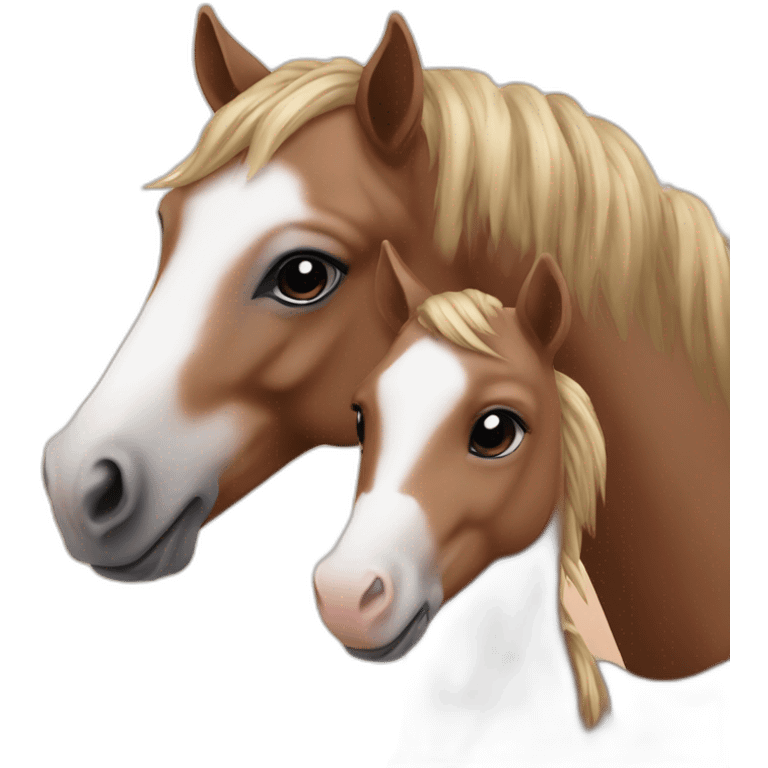 Baby horse and mom horse emoji