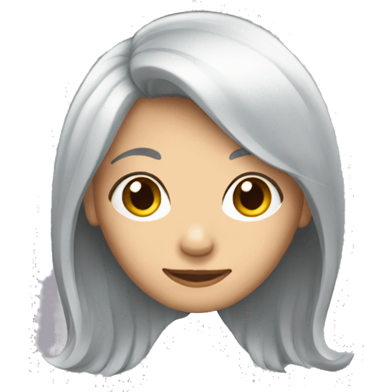 Silver hair girl  emoji