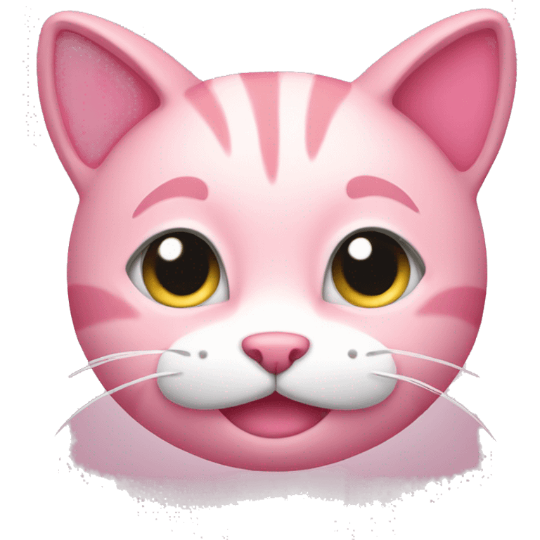 Pink smiling cat emoji