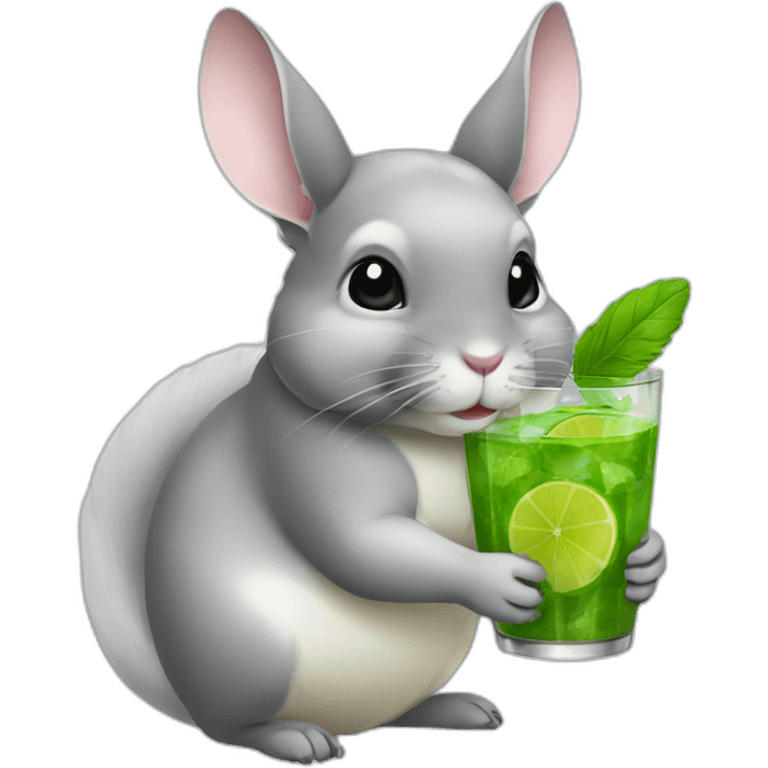 chinchilla drinking mojito emoji