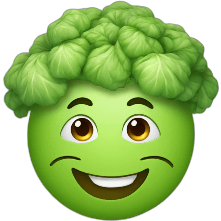 smily with cabbage hair emoji