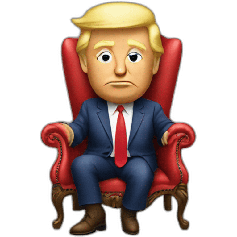 Donald Trump sitting on Canada emoji