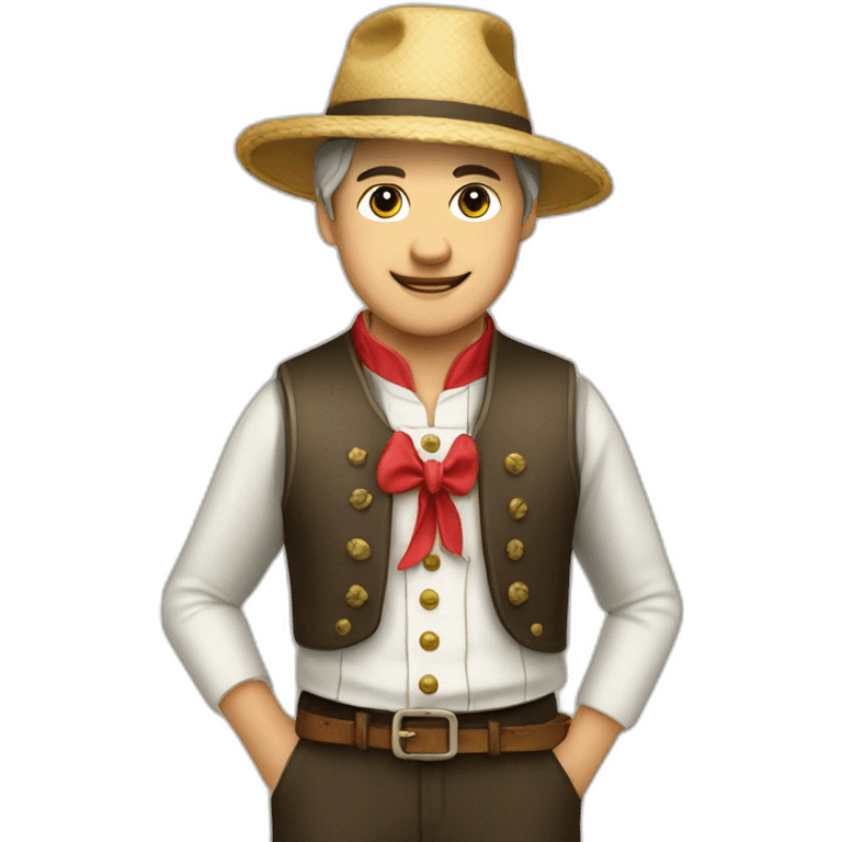 Swiss yang man in tracht suit with hat emoji