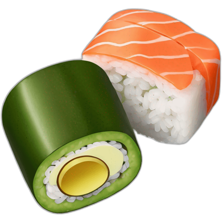 avocado and salmon sushi maki emoji