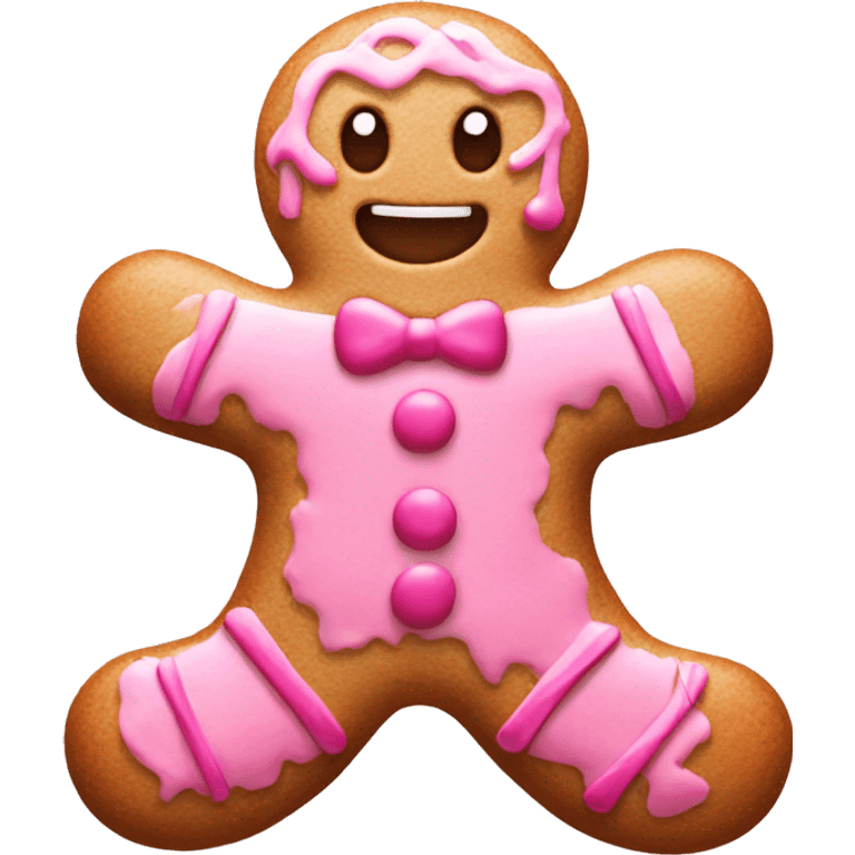 Pink gingerbread man emoji