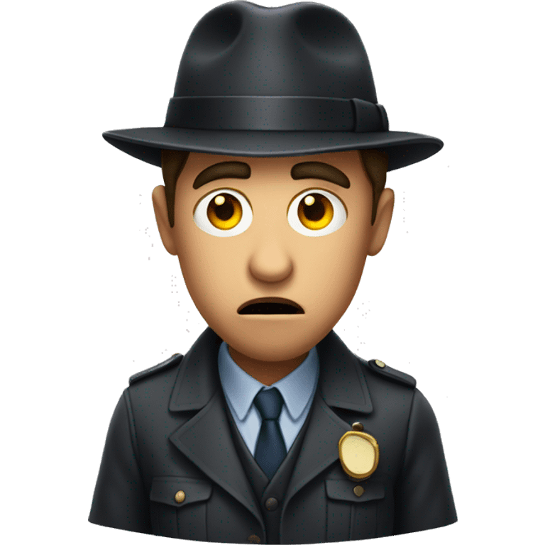 Shocked detective emoji