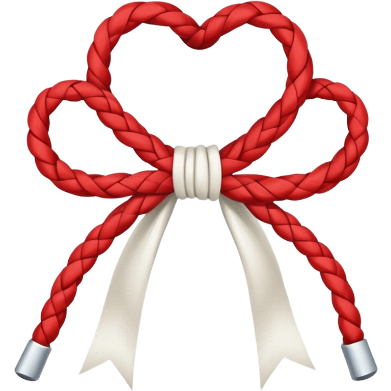 red and white braided rope bow emoji