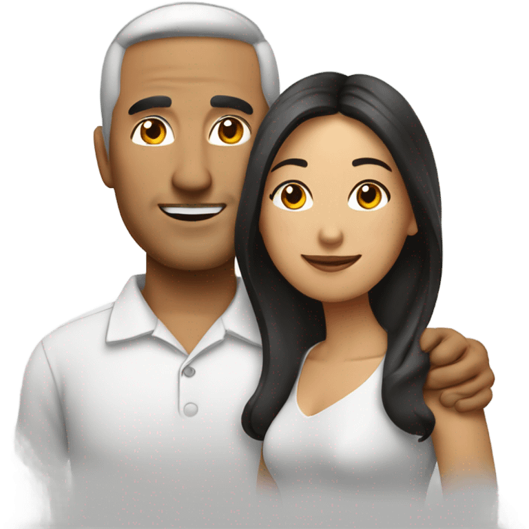 Latin man with asian wife emoji