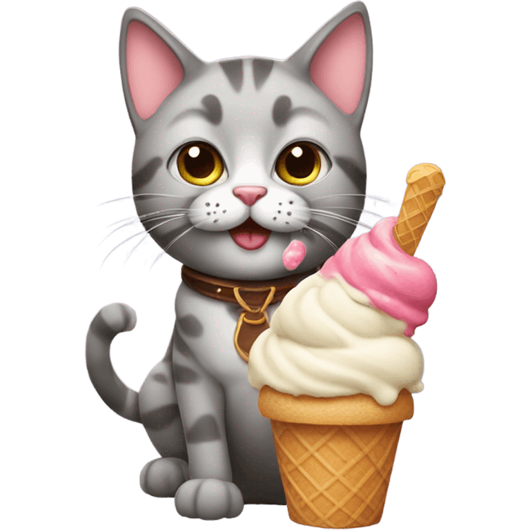 Cat with ice cream  emoji