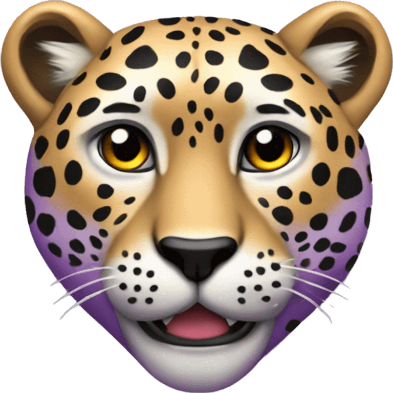 corazón lila con manchas de leopardo  emoji