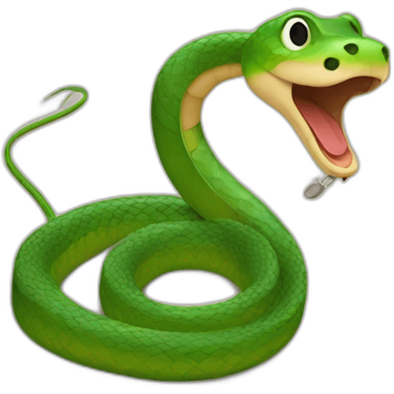 A snake wearing a hearing aid emoji