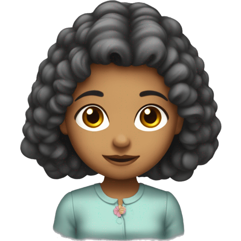 Niña pelo castaño  emoji