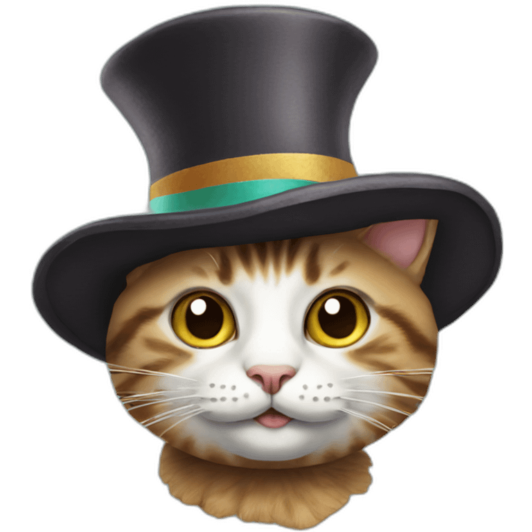 cat with crazy hat emoji