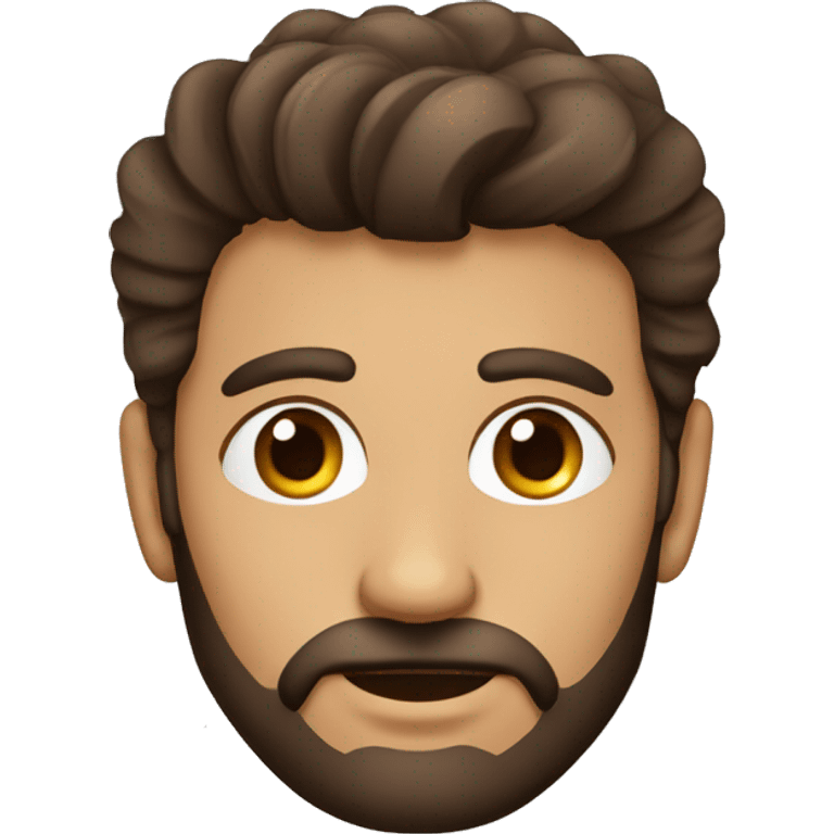 hombre calvo con barba y ojos marrones emoji