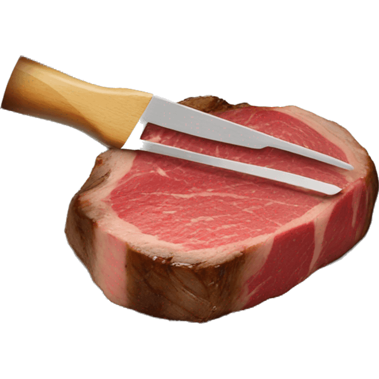 search icon with seared steak magnified emoji