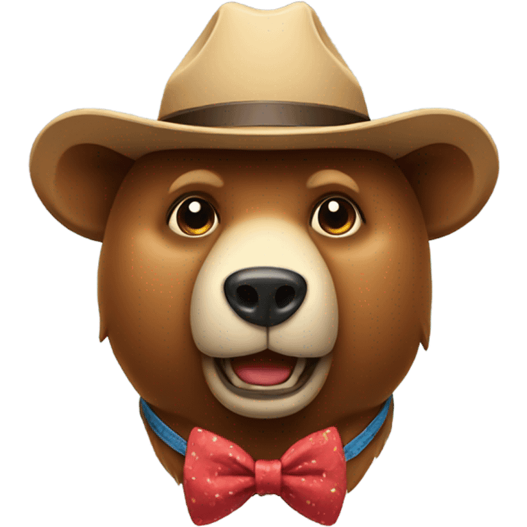 Bear with cowboy hat and bow tie emoji