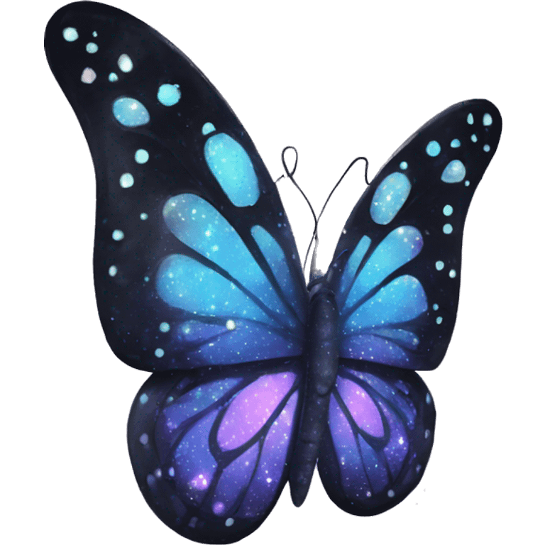 sparkly pastel black galaxy butterfly emoji