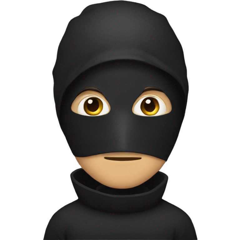 Man in a black mask that shows only eyes  emoji