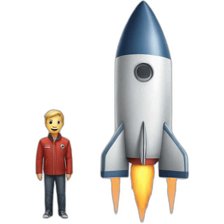 rocket and boy emoji