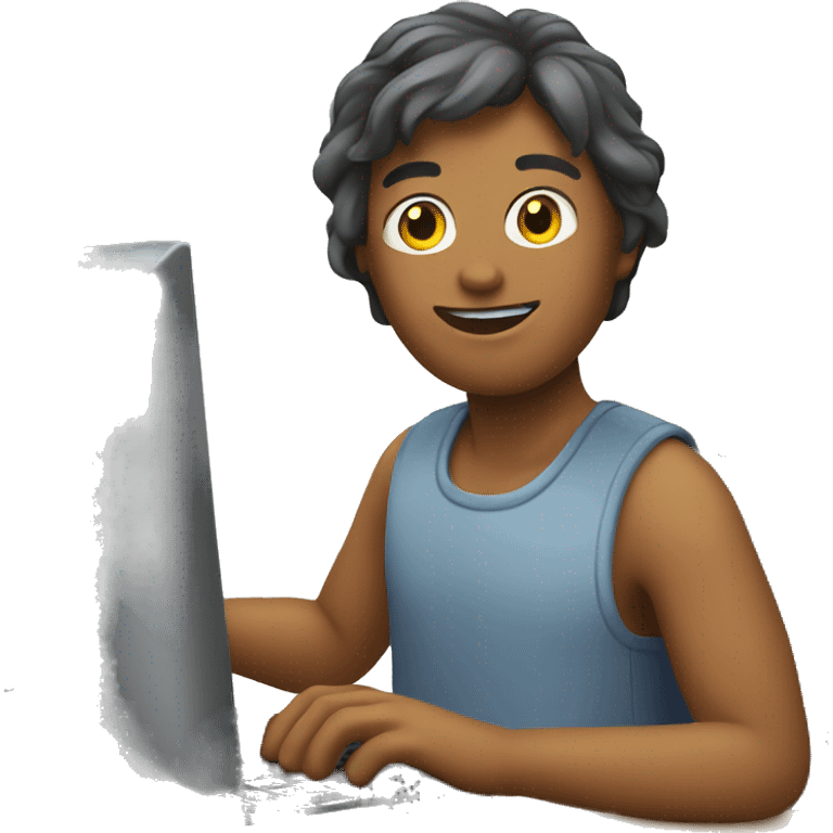 Person playing on pc emoji