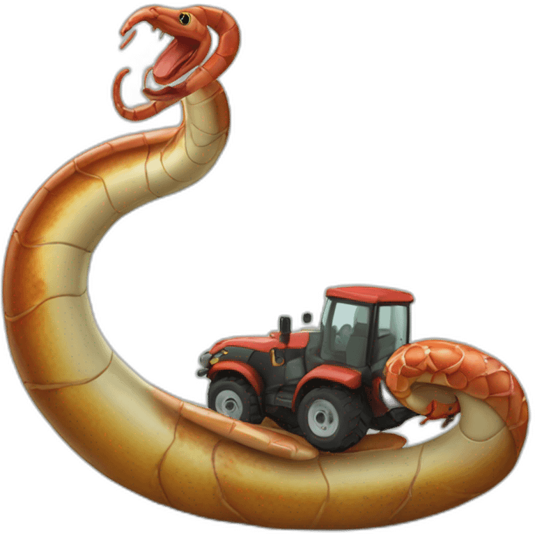 Serpent sur une vache à côté d’un crabe emoji