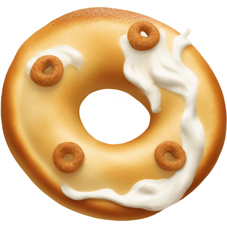 Bagel with cream cheese emoji