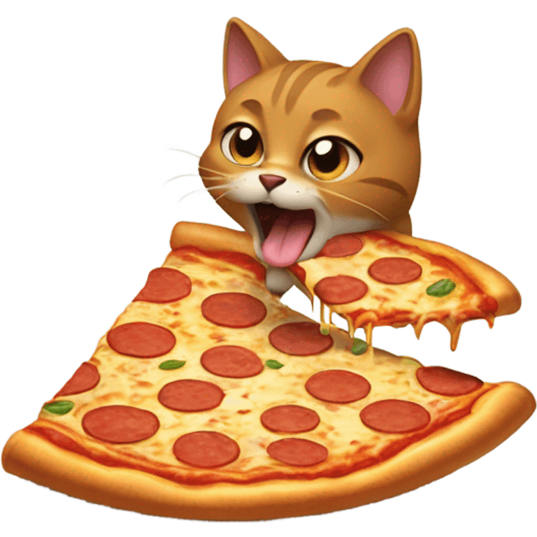 Gato comiendo pizza emoji