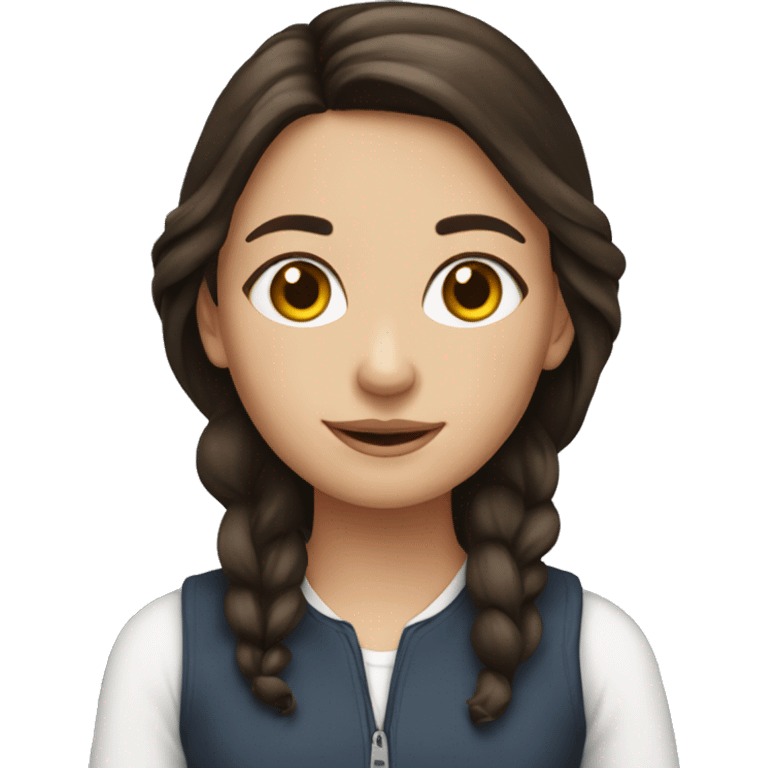 brunette girl with mscbook emoji