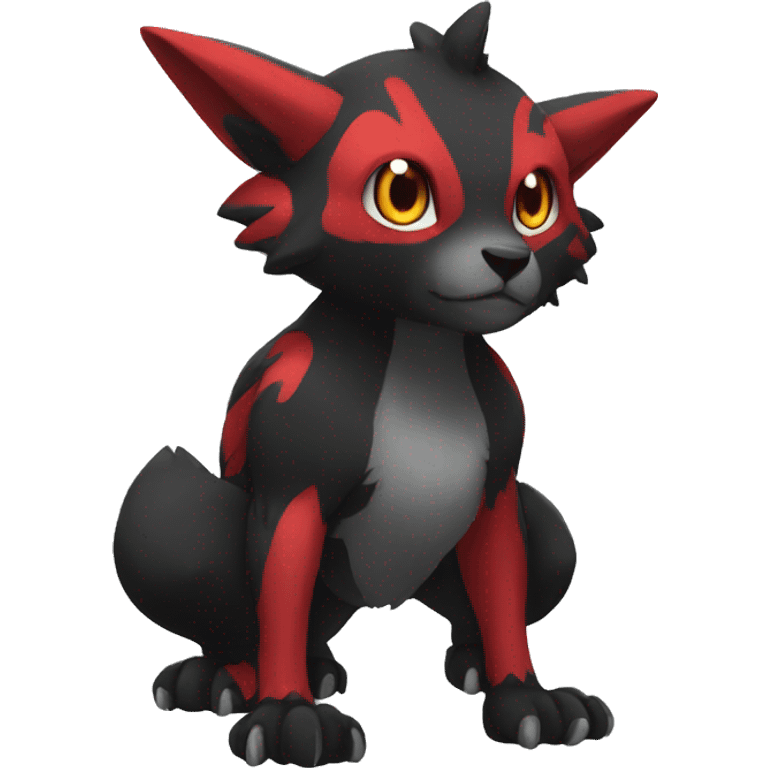 cool black red animal hybrid Fakemon full body emoji