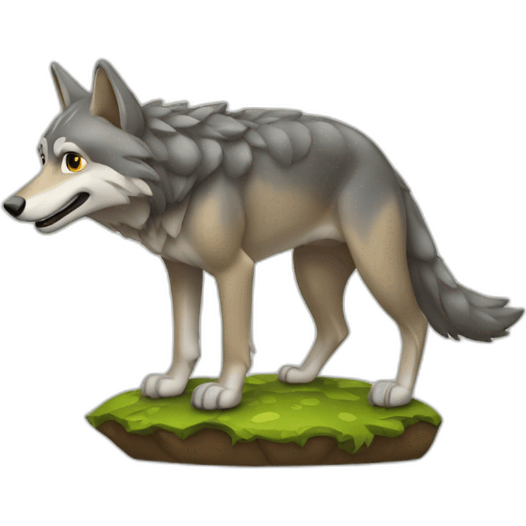 Loup sur tortue emoji