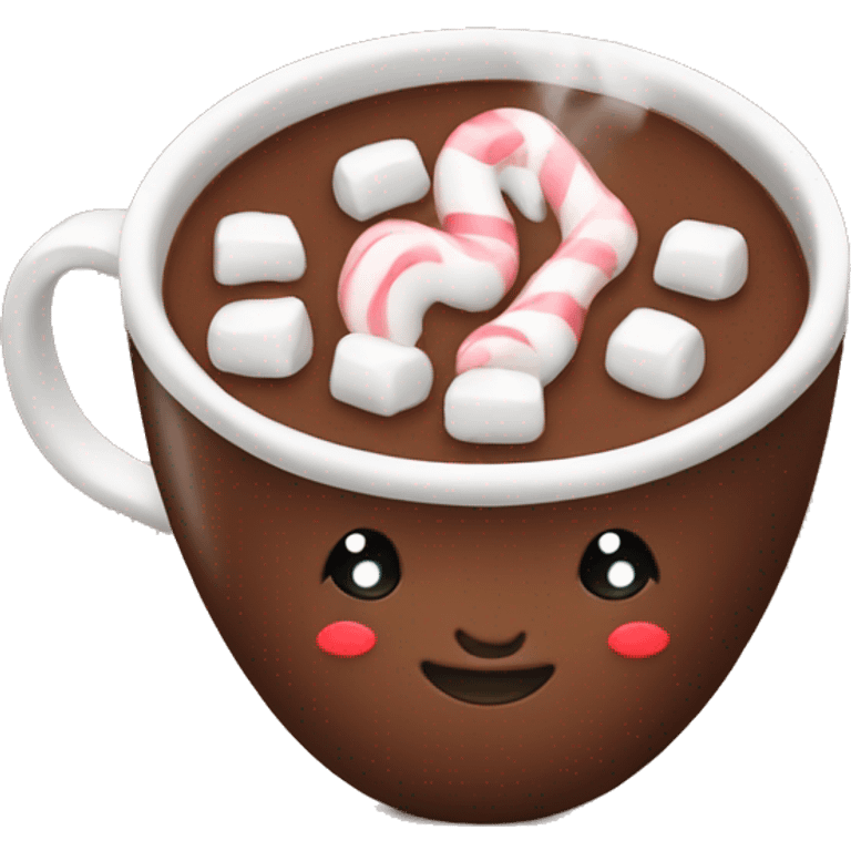 Hot chocolate with marshmallows Christmas themed  emoji