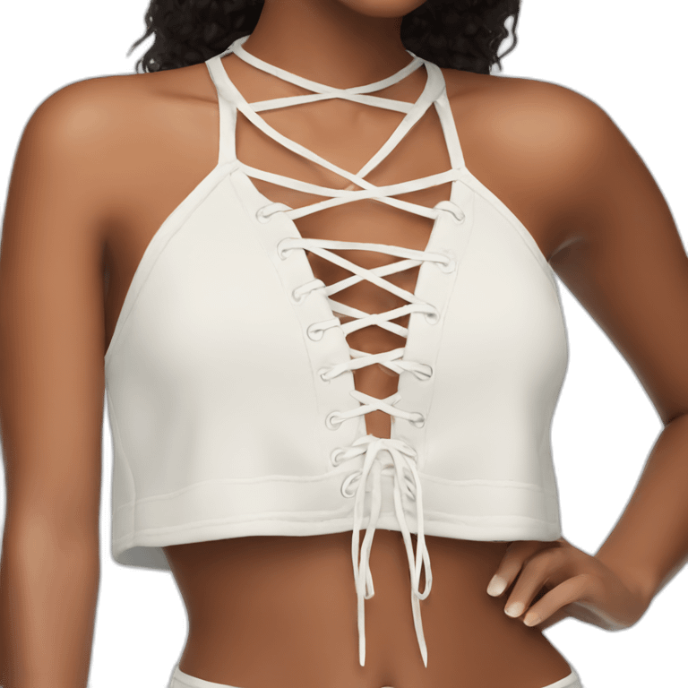 plush lace up crop top emoji