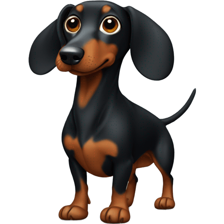 black weiner dog with long nose and big ears emoji