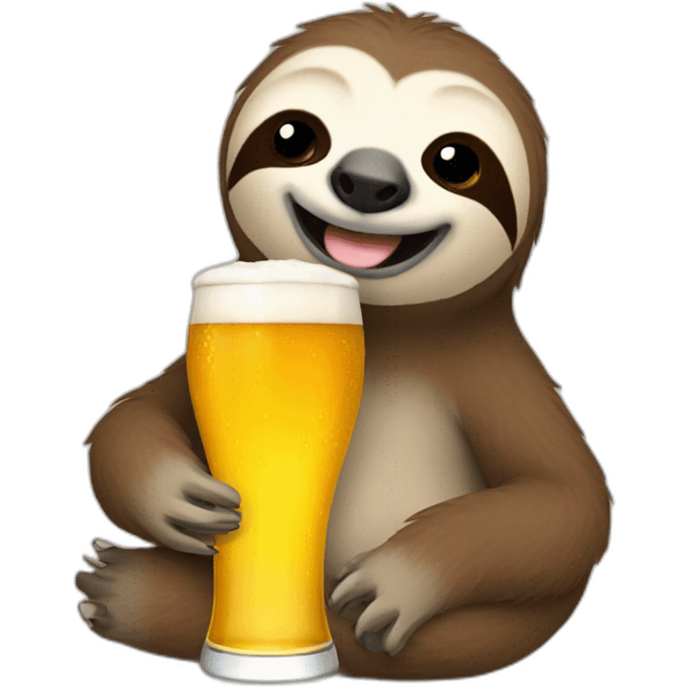 sloth with beer emoji